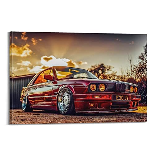 HALOUB Sportauto-Poster für BMW E30 M3 Rennwagen, dekoratives Gemälde, Leinwand, Wand- und Kunstbild, Dekoration für Familienzimmer, 30 x 45 cm von HALOUB