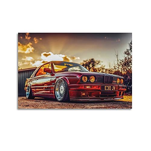 HALOUB Sportauto-Poster für BMW E30 M3 Rennwagen, dekoratives Gemälde, Leinwand, Wand- und Kunstbild, Dekoration für Familienzimmer, 30 x 45 cm von HALOUB