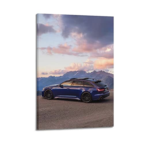 HALOUB Sportwagen-Poster für Audi RS6 Rennwagen, dekoratives Gemälde, Leinwand, Wand- und Kunstbild, Dekoration, 40 x 60 cm von HALOUB