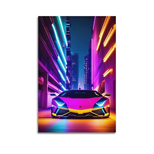 HALOUB Sportwagen-Poster für Lamborghini Aventador Super Car Dekorative Malerei Leinwand Wand und Kunst Bild Familie Schlafzimmer Dekor 60 x 90 cm von HALOUB