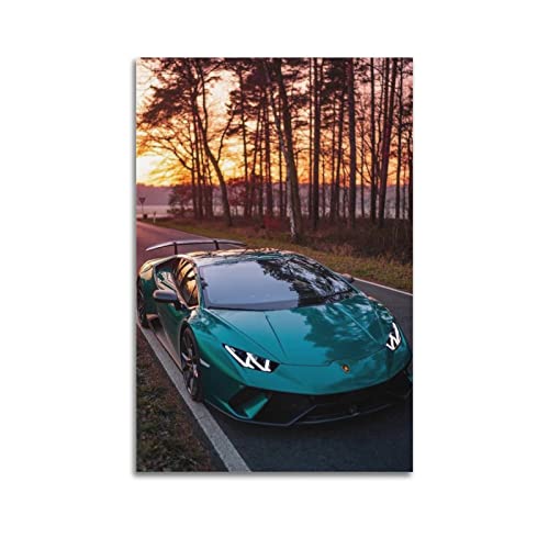 HALOUB Sportwagen-Poster für Lamborghini Huracan Supercar Rennauto Dekorative Malerei Leinwand Wand und Kunst Bild Familie Schlafzimmer Dekor 40 x 60 cm von HALOUB