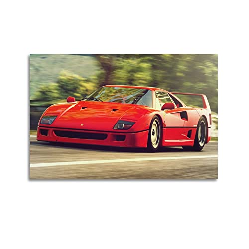 HALOUB Super Auto-Poster für Ferrari F40 Rennwagen, dekoratives Gemälde, Leinwand, Wand- und Kunstbild, Familien-Schlafzimmer, Dekoration, 30 x 45 cm von HALOUB