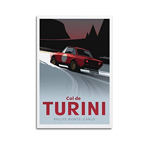 Sportauto-Poster für Lancia Fulvia Coupé HF Rennauto, dekoratives Gemälde, Leinwand, Wand- und Kunstbild, Familien-Schlafzimmer, 50 x 75 cm von HALOUB
