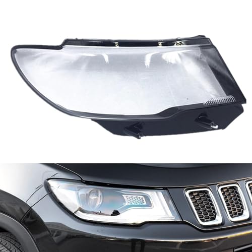HALOUJQK Auto Scheinwerfer Abdeckung für Jeep Compass 2017 2018 2019, Transparent Lichtscheibe Scheinwerfer Abdeckung Auto Frontscheinwerfer Linsenabdeckung Zubehör, A/Right von HALOUJQK
