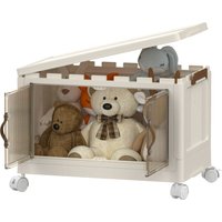 1-stöckige, durchsichtige, faltbare Aufbewahrungsbox mit Rädern – ideal zum Ordnen von Spielzeug, Kleidung oder Accessoires, platzsparend und 1-stöckige, durchsichtige, faltbare Aufbewahrungsbox mit Rädern – ideal zum Ordnen von Spielzeug, Kleidung oder Accessoires, platzsparend und von HALOYO