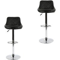 2 Barhocker Set Barstuhl Kunstleder Design Barstühle Bar Hocker Stühle Schwarz von HALOYO