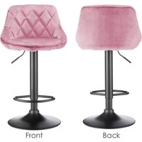 2 Barhocker Set Flanell Hocker Barstuhl Kunstleder Design Barstühle Bar Hocker Stühle rosa von HALOYO