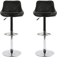 2er-Set Barhocker, höhenverstellbar mit Rückenlehne, PU-beschichtet, 360-Grad-Drehgelenk und Fußstütze, Schwarz - Haloyo 2er-Set Barhocker, höhenverstellbar mit Rückenlehne, PU-beschichtet, 360-Grad-Drehgelenk und Fußstütze, Schwarz - Haloyo von HALOYO