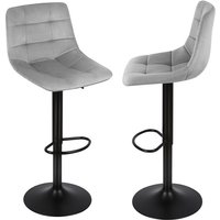 2er Set Barhocker,Barstuhl Design Hocker,Drehbar, aus Samt mit Metallbeinen,Küchenstuhl,hellgrau 2er Set Barhocker,Barstuhl Design Hocker,Drehbar, aus Samt mit Metallbeinen,Küchenstuhl,hellgrau von HALOYO
