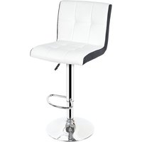 Haloyo - 2er Set Barhocker Barstuhl Tresenhocker mit Lehne Stuhl drehbar Chrom Hocker Bar schwarz-weiß von HALOYO