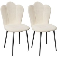 2er Set Esszimmerstuhl Wohnzimmerstuhl Küchenstuhl Samtstühle Upholsterter Möbel 43x44x90cm Weiß 2er Set Esszimmerstuhl Wohnzimmerstuhl Küchenstuhl Samtstühle Upholsterter Möbel 43x44x90cm Weiß von HALOYO