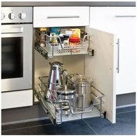2er set 41cm Teleskop Schublade Haloyo Küchenschublade Schrankauszug Korbauszug Küchen- oder Schlafzimmerschränke,34 x 14 x41CM von HALOYO