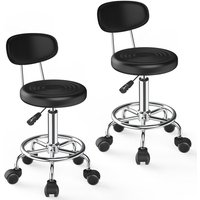 2er set Barhocker Drehstuhl Barhockern Höheverstellbarer Barstuhl Polsterung Arbeitshocker Hocker Mit Rückenlehne 33x33x47-61.5cm Schwarz 2er set Barhocker Drehstuhl Barhockern Höheverstellbarer Barstuhl Polsterung Arbeitshocker Hocker Mit Rückenlehne 33x33x47-61.5cm Schwarz von HALOYO