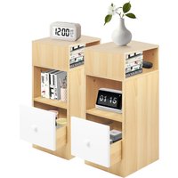 Haloyo - 2er set Nachttisch Nachtkommode Nachtschrank Beistelltisch Nachttischschränkchen Sofatisch Holz 253066cm Holzfarbe Haloyo - 2er set Nachttisch Nachtkommode Nachtschrank Beistelltisch Nachttischschränkchen Sofatisch Holz 253066cm Holzfarbe von HALOYO