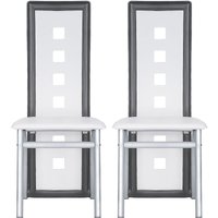 2tlg Esszimmerstühle Set Stuhl Hochlehner Polsterstuhl Sitzgruppe Essgruppe Esszimmerstuhl Besucherstuhl Weiß-grau 2tlg Esszimmerstühle Set Stuhl Hochlehner Polsterstuhl Sitzgruppe Essgruppe Esszimmerstuhl Besucherstuhl Weiß-grau von HALOYO