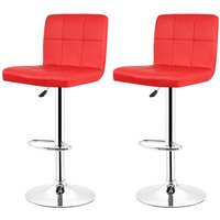 2×Barhocker Barstuhl Tresenhocker Drehstuhl &Lehne Loungesessel Hocker Rot von HALOYO