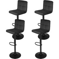 4er Set Barhocker Barstuhl Tresenhocker Bistrohocker Designer Hocker mit Rückenlehne, Sitzfläche aus Samt, höhenverstellbar drehbar-Schwarz von HALOYO