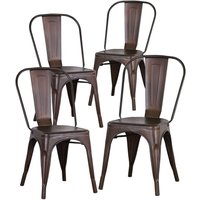 4er Set Barhocker mit Eisen-Sitzfläche Bistrostuhl Industrie Design Tresenhocker Esszimmerstuhl Retro-Barstühle 4er Set Barhocker mit Eisen-Sitzfläche Bistrostuhl Industrie Design Tresenhocker Esszimmerstuhl Retro-Barstühle von HALOYO