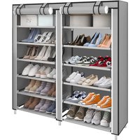 Haloyo - 6 Schicht staubdichtes Schuhregal 12030110cm 2 Säulen 6 Schicht Stoffschuhschrank Stoffschrank grau von HALOYO