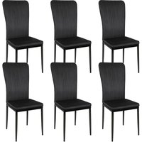 6 Stück Küchenstuhl,Metallgestell,samt Stuhl,Rückenlehne und Metallbeinen,120kg Belastbarkeit,Schwarz - Haloyo von HALOYO