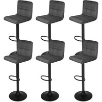 6er Set Barhocker Barstuhl Tresenhocker Bistrohocker Designer Hocker mit Rückenlehne, Sitzfläche aus Samt, höhenverstellbar drehbar-dunkelgrau 6er Set Barhocker Barstuhl Tresenhocker Bistrohocker Designer Hocker mit Rückenlehne, Sitzfläche aus Samt, höhenverstellbar drehbar-dunkelgrau von HALOYO