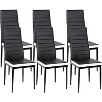 Haloyo - 6er Set-Esszimmerstühle, Esstischgruppe, Sitzgruppe, Küchenstuhl Hochlehner,schwarz-weiß von HALOYO