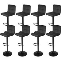 8 Barhocker Set Barstuhl Tresenhocker Bistrohocker Designer Hocker mit Rückenlehne, Sitzfläche aus Samt, höhenverstellbar drehbar-Schwarz von HALOYO