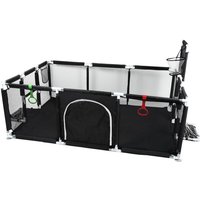 Baby Laufstall Basketballkorb Und Fußballleiter Laufstall Baby Laufgitter Schutzgitter Absperrgitter mit Einstieg Krabbelgitter Schwarz von HALOYO