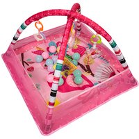 Baby Spieldecke, Spielmatte Baby Krabbel Matte 3 in 1 Zaun Fitnesshilfe Spielzeug für Kinder Aktivitätsmatte mit 18 Ozeanbällen ROSA von HALOYO