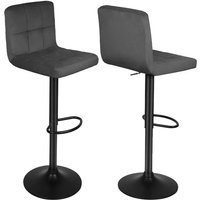 Haloyo - Barhocker 2er Set Barstuhl Tresenhocker Bistrohocker Designer Hocker mit Rückenlehne, Sitzfläche aus Samt, höhenverstellbar von HALOYO