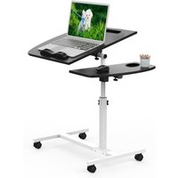 Haloyo - Bewegbarer Schreibtisch, Computer-Schreibtisch mit Rollen, Computer-Arbeitstisch, Schreibtisch für Heim und Studium, Maße: 60x40x61-95cm, Haloyo - Bewegbarer Schreibtisch, Computer-Schreibtisch mit Rollen, Computer-Arbeitstisch, Schreibtisch für Heim und Studium, Maße: 60x40x61-95cm, von HALOYO