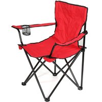 Camping Klappstuhl Campingstuhl Gartenstuhl Faltstuhl mit Getränkehalter Anglerstuhl rot von HALOYO