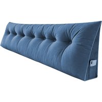 Dreieckiges Sofakissen, Maxi-Nacken- und Lendenkissen, Rückenstütze, 200×50×20 cm, Polyester, Dunkelblau - Haloyo von HALOYO