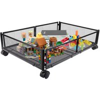 Faltbare Metall Unterbett aufbewahrungsbox mit rollen,Haloyo®,Unterbett Aufbewahrungsbox,für unter dem Bett,60 x 40 x 17cm,Schwarz von HALOYO
