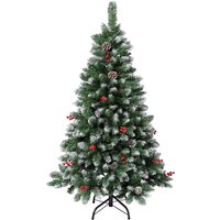 Haloyo® 120 cm grüner Weihnachtsbaum, künstlicher Weihnachtsbaum mit Ornamenten, Dekoration für Weihnachtsfeier, einfache Montage von HALOYO