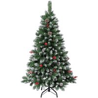 Haloyo® 180 cm grüner Weihnachtsbaum, künstlicher Weihnachtsbaum mit Ornamenten, Dekoration für Weihnachtsfeier, einfache Montage von HALOYO