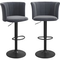 Haloyo® 2er-Set höhenverstellbare Barstühle, Barhocker, für Küche, Bar oder Mittelinsel, 54x47x85-106cm, Dunkelgrau von HALOYO