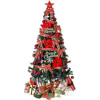 Haloyo® Künstlicher Weihnachtsbaum, 150 cm, mit Ornamenten für Tisch, Schreibtisch, Zuhause – Weihnachtsfeier-Dekoration von HALOYO