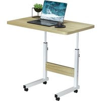 Haloyo® Rollender Computerstisch, Bettecke, höhenverstellbarer Sitzen-Stehen-Arbeitsplatz, geeignet für Computer, Kaffee-Zubereitung, Maße: von HALOYO