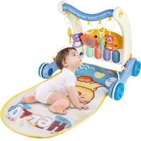 Haloyo - 2 in 1 Baby-Lauflernhilfe Aktivitätsmatte, Baby Spielgerät, mit Play Piano Musikalische Lichter, 0 bis 12 Monate, Blau von HALOYO