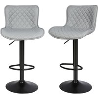 Haloyo - 2er Set Barhocker ,Gitter-Barhocker aus PU-Twill, drehbar Barstuhl mit Rückenlehne und Fußstütze,großer karierter Barhocker, für von HALOYO