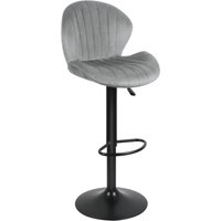 Haloyo - 2er-Set Barhocker aus Velours Höhenverstellbare Küchen- & Barhocker (Hellgrau) Moderne Hocker mit weicher Polsterung Ideal für Kücheninsel, von HALOYO