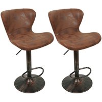 2er-Set Barhocker braune Barhocker Industrie Vintage - braun von HALOYO
