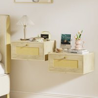 Haloyo - 2er-Set Hängenachttische, Wandnachttische, Nachttische, 40x30x20cm, Holzfarbe Haloyo - 2er-Set Hängenachttische, Wandnachttische, Nachttische, 40x30x20cm, Holzfarbe von HALOYO