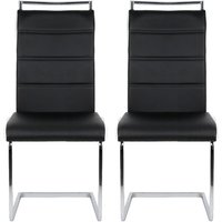 Haloyo 2er-Set Küchenstühle, Esszimmerstühle, mit Sitz und Rückenlehne aus PU, Metallbeinen, Hauptfarbe Schwarz und Weiß von HALOYO