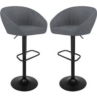 2er-Set Moderne höhenverstellbare Barhocker aus Stoff Dunkelgrau Barstühle von HALOYO
