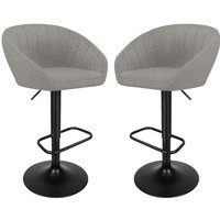 2er-Set Moderne höhenverstellbare Barhocker aus Stoff Hellgrau Barstühle von HALOYO