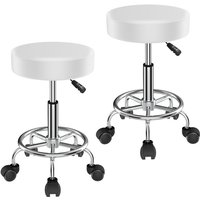Haloyo - 2er set Barhocker Drehstuhl Barhockern Höheverstellbarer Barstuhl Polsterung Arbeitshocker Hocker 35x35x48-65cm Weiß Haloyo - 2er set Barhocker Drehstuhl Barhockern Höheverstellbarer Barstuhl Polsterung Arbeitshocker Hocker 35x35x48-65cm Weiß von HALOYO
