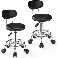 Haloyo - 2er set Barhocker Drehstuhl Barhockern Höheverstellbarer Barstuhl Polsterung Arbeitshocker Hocker Mit Rückenlehne 33x33x47-61.5cm Schwarz Haloyo - 2er set Barhocker Drehstuhl Barhockern Höheverstellbarer Barstuhl Polsterung Arbeitshocker Hocker Mit Rückenlehne 33x33x47-61.5cm Schwarz von HALOYO