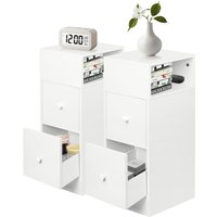 Haloyo - 2er set Nachttisch 2 Schubladen Kommode Ordnungshelfer Mit Zwei Kommode Ordnungshelfer weiß Haloyo - 2er set Nachttisch 2 Schubladen Kommode Ordnungshelfer Mit Zwei Kommode Ordnungshelfer weiß von HALOYO